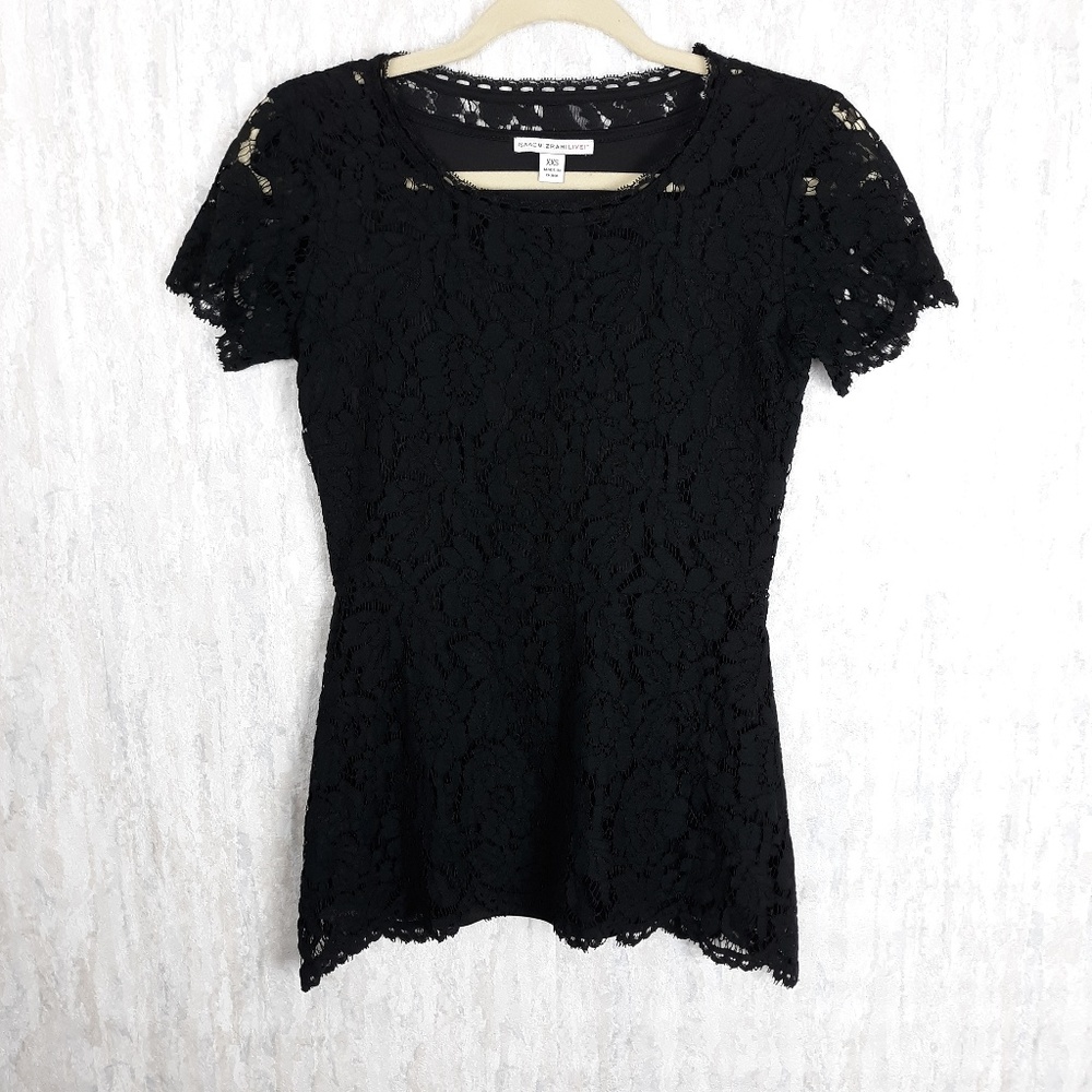 Isaac Mizrahi lace peplum top - Picture 4 of 8